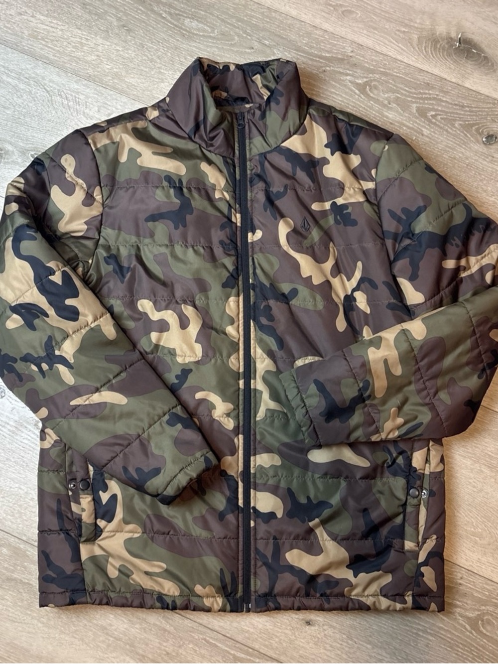 Volcom Men's Camouflage Puffer Jacket - Olive, Tan, Black